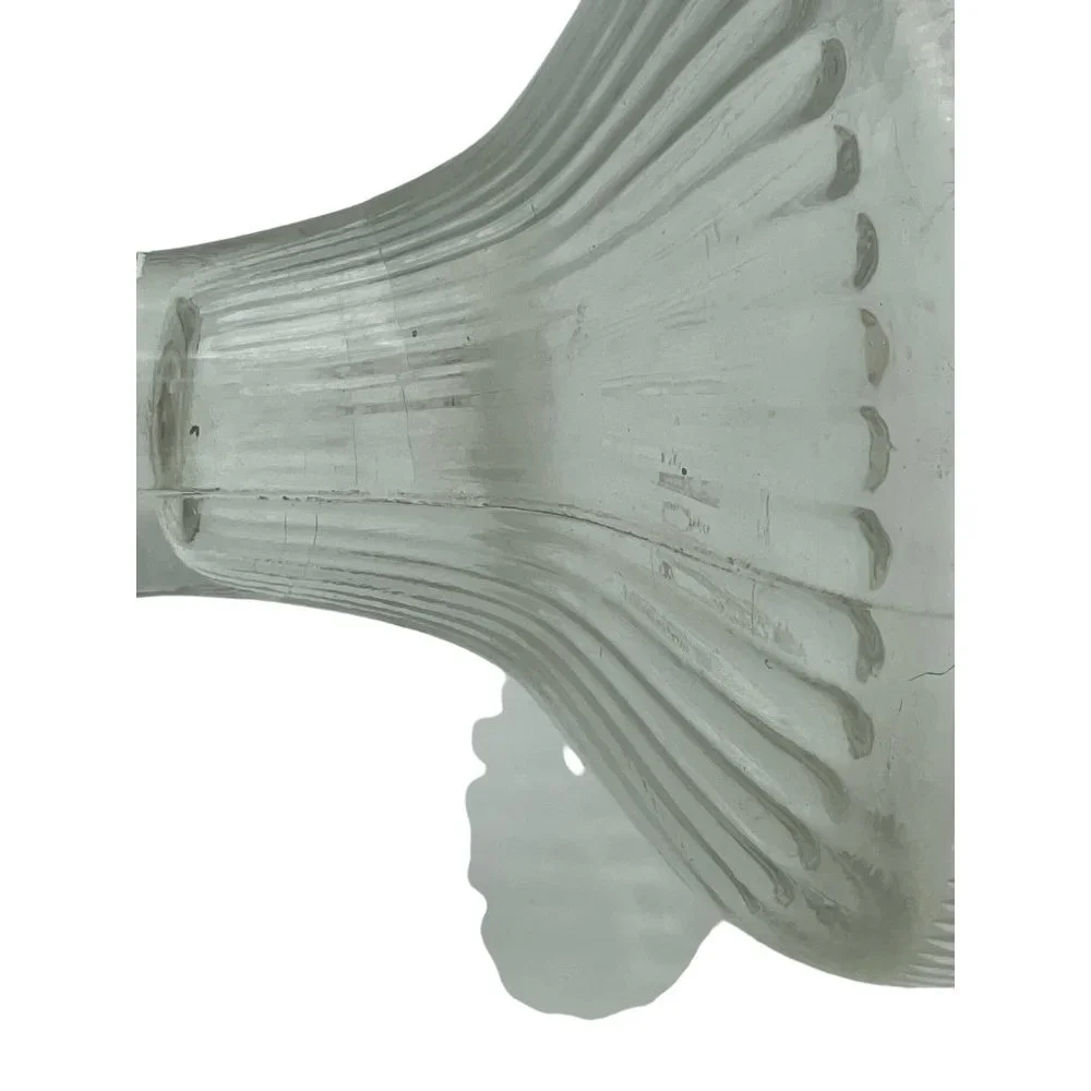 Vintage Clear Pressed Glass KErosene Lamp Base 8.25 Inch Tall